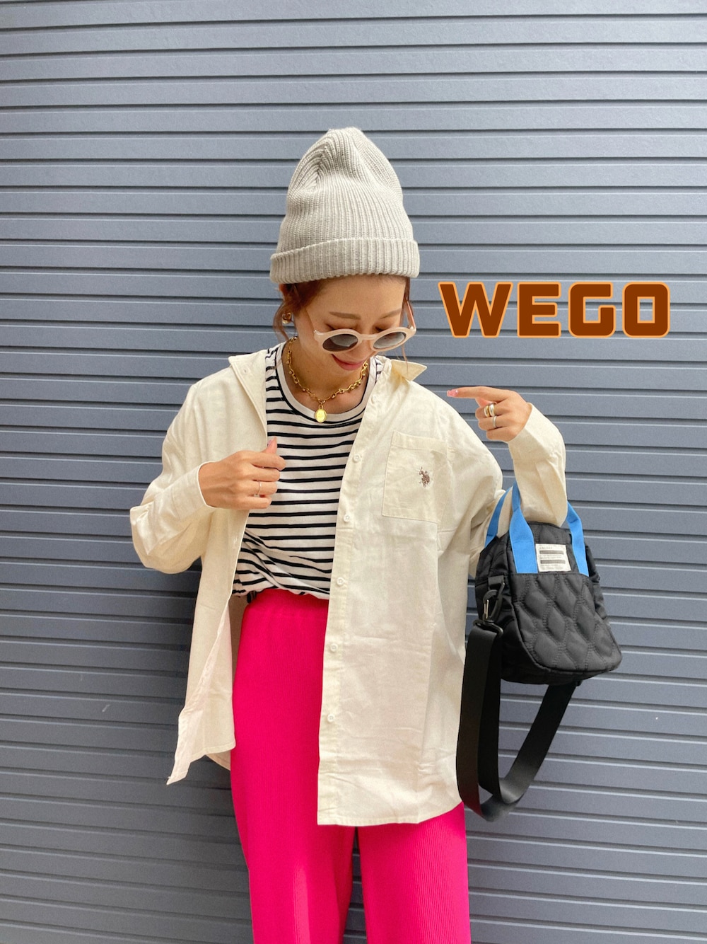 「秋コーデ、カジュアルコーデ」｜「WEGOのアイテム（シャツ/ブラウス、ホワイト系）」を使った、mikippeさん（レディース・169cm）の夏コーディネートの1枚目の写真