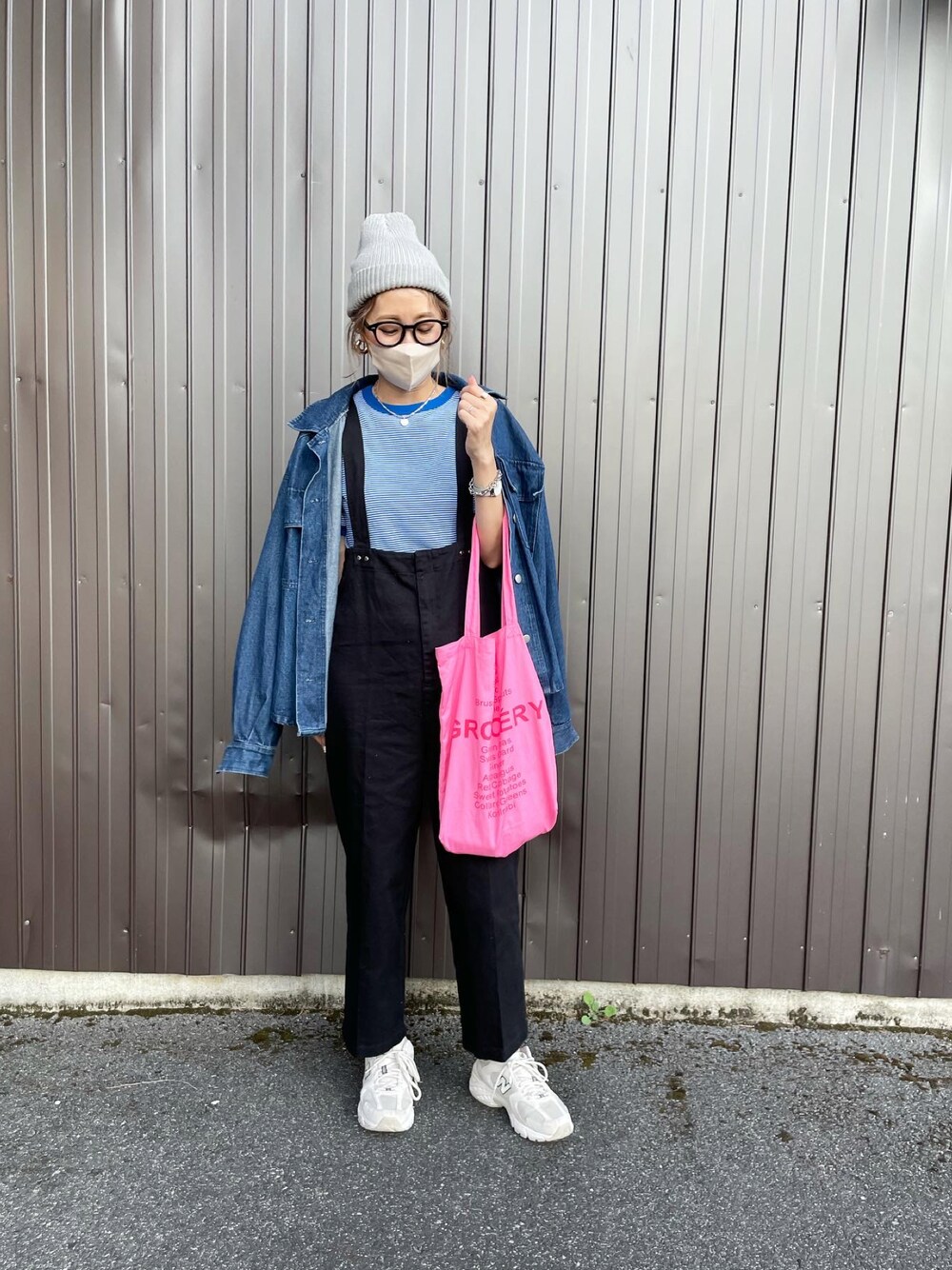 「大人カジュアル、カジュアル、今日のコーデ、おしゃれさんと繋がりたい、ootd、ビッグシルエット」｜「THE BAREFOOTのCA AZE WATCH / リブワッチ ニット帽（ニットキャップ/ビーニー、グレー系）」を使った、mikippeさん（レディース・169cm）の秋コーディネートの1枚目の写真
