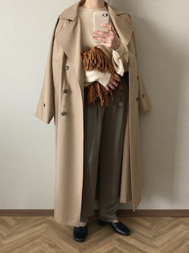 「CLANE（クラネ）のアイテム（トレンチコート）」を使った、shiiさん（レディース・159cm）の春コーディネート