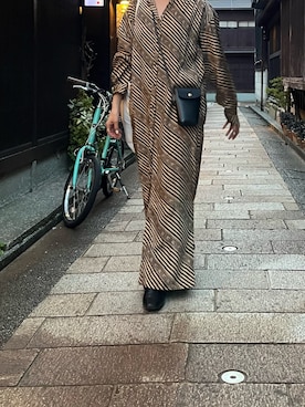 「sara mallika（サラ マリカ）のアイテム（シャツワンピース）」を使った、shiiさん（レディース・159cm）の秋コーディネート