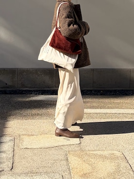 「アイテム（ステンカラーコート）」を使った、shiiさん（レディース・159cm）の冬コーディネート