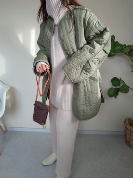 「アイテム（モッズコート）」を使った、michanさん（レディース・160cm）の秋コーディネート