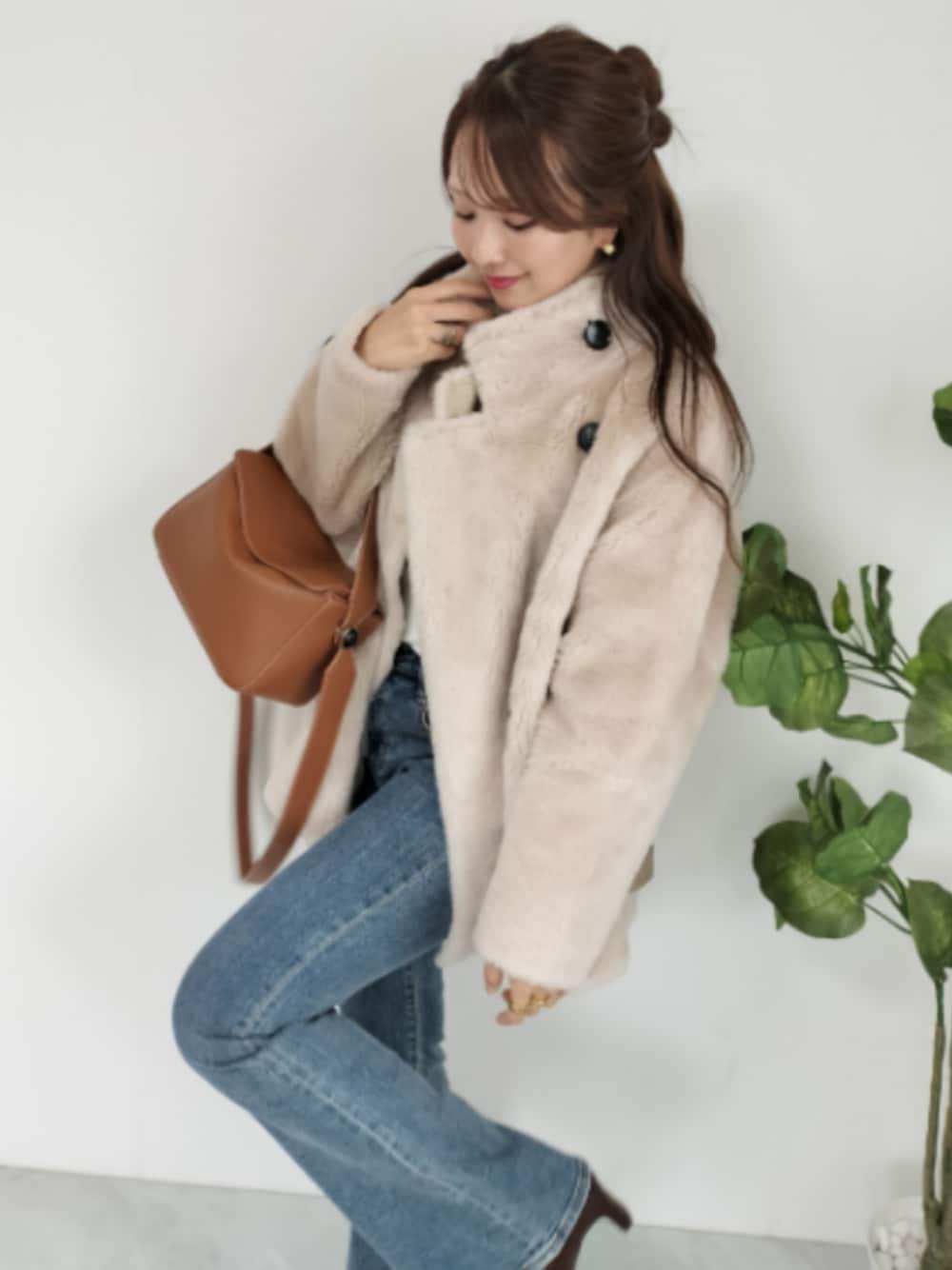 B3 boa jacket /スタンドカラーボアミドルジャケットを使った人気