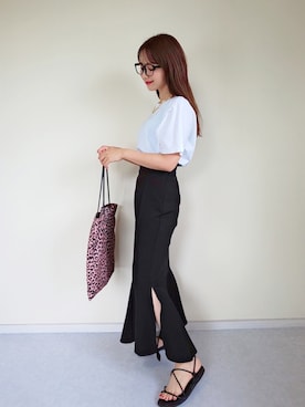 「JUNOAH」｜「アイテム（サンダル）」を使った、michanさん（レディース・160cm）の夏コーディネート
