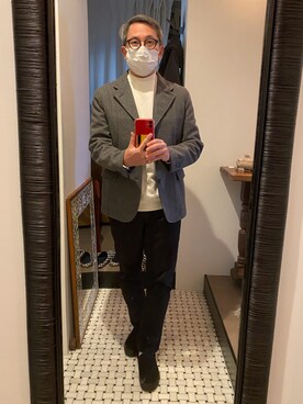 「グラミチ」｜「アイテム（スリッポン）」を使った、Ichigonyc Brooklyn さん（メンズ・170cm）の冬コーディネート