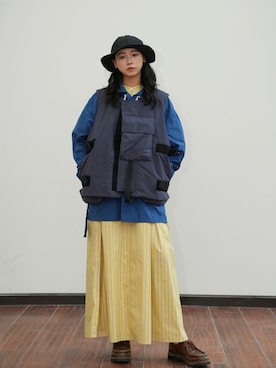 「meanswhile（ミーンズワイル）のアイテム」を使った、chazzさん（レディース・158cm）の秋コーディネート