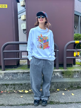 「キャップ女子」｜アッコさん（レディース・162cm）の冬コーディネート