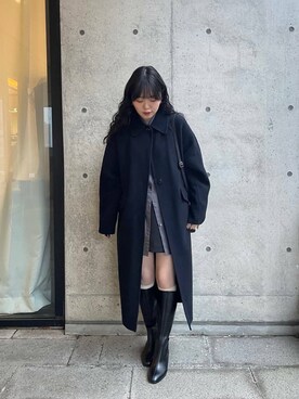 「アイテム（ステンカラーコート）」を使った、みほさん（レディース・153cm）の秋コーディネート
