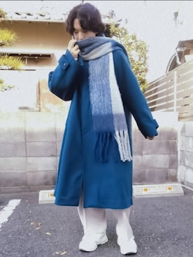 「HARE（ハレ）のアイテム（ステンカラーコート）」を使った、湧さん（メンズ・166cm）の冬コーディネート