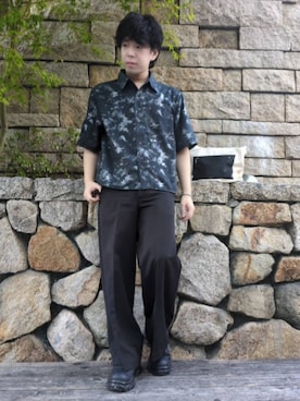 CLEL バックブラッシュドTR フレアスラックス チャコールグレー CLEL（クレイル）の「【CLEL】Back Brushed TR Flare Slacks