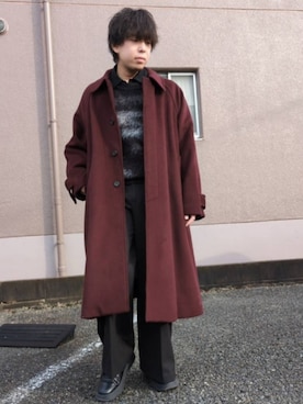 「HARE（ハレ）のアイテム（トップス）」を使った、湧さん（メンズ・166cm）の冬コーディネート