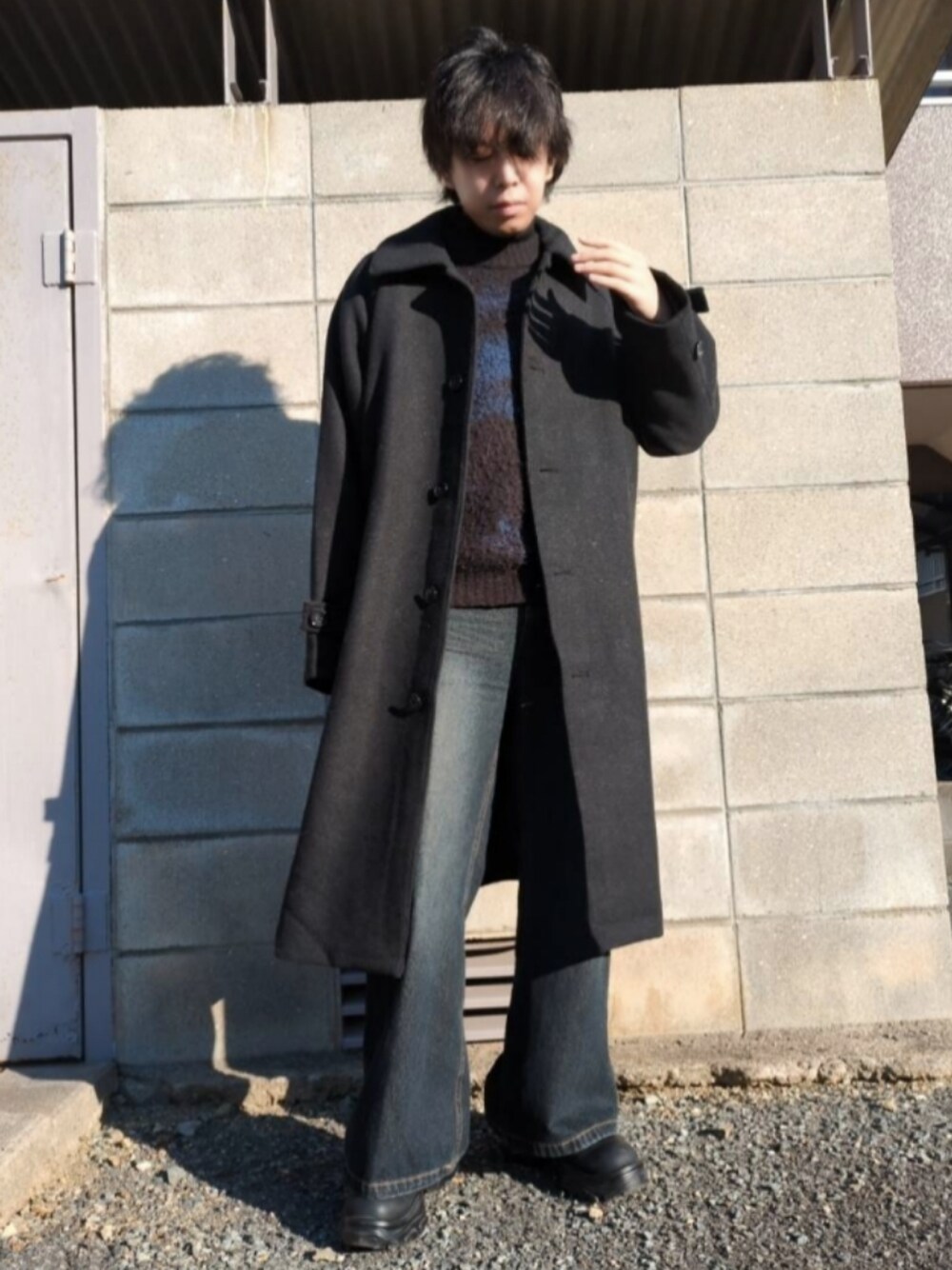 CLEL】Wool Blend Tech Melton Soutien Collar Coat / ウールブレンド