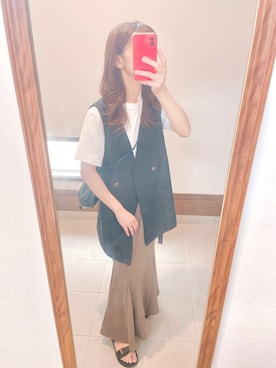 「rps（アールピーエス）のアイテム（ベスト）」を使った、rrrさん（レディース・154cm）の夏コーディネート