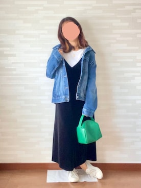 「Gジャン」｜「アイテム（オールインワン・サロペット）」を使った、rikoさん（レディース・152cm）の秋コーディネート
