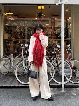 「アイテム（マフラー）」を使った、titivateさん（レディース・157cm）の秋コーディネート