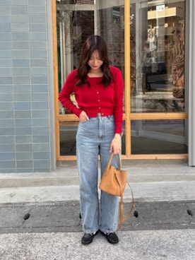 「titivate（ティティベイト）のアイテム（カーディガン/ボレロ）」を使った、titivateさん（レディース・163cm）の冬コーディネート