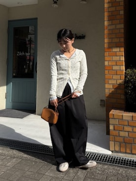 「titivate（ティティベイト）のアイテム（カーディガン/ボレロ）」を使った、titivateさん（レディース・157cm）の冬コーディネート