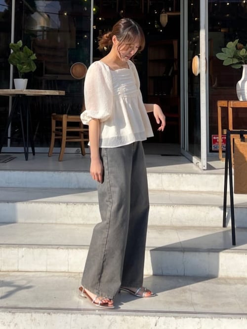 【雑誌掲載】CADUNEシアーペプラムトップス anuke（アンヌーク）の「anuke Sheer Peplum Tops シアー