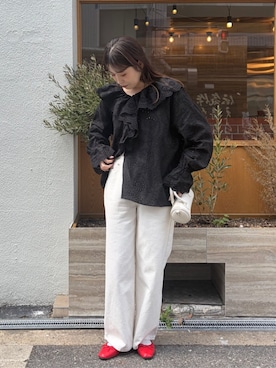 「titivate（ティティベイト）のアイテム（デニムパンツ）」を使った、titivateさん（レディース・162cm）の春コーディネート