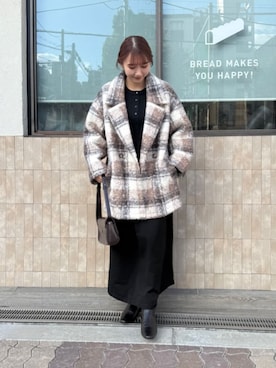 「チェック柄」｜titivateさん（レディース・158cm）の冬コーディネート