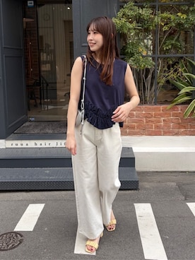 「titivate（ティティベイト）のアイテム（デニムパンツ）」を使った、titivateさん（レディース・162cm）の春コーディネート