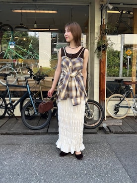 「アイテム（バレエシューズ）」を使った、titivateさん（レディース・163cm）の秋コーディネート