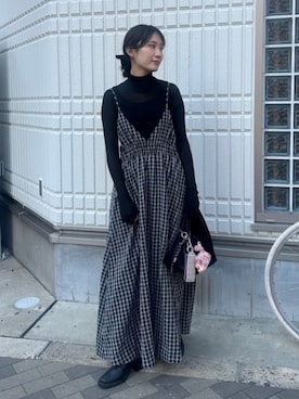 「titivate（ティティベイト）のアイテム（ワンピース/ドレス）」を使った、titivateさん（レディース・160cm）の冬コーディネート