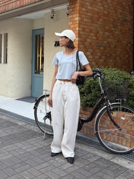 「ホワイトデニム」｜titivateさん（レディース・166cm）の夏コーディネート