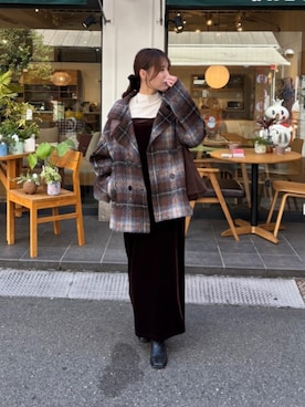 「アイテム（ダウンジャケット/コート、その他）」を使った、titivateさん（レディース・163cm）の秋コーディネート