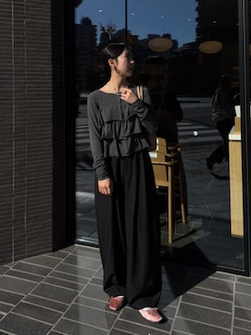 「titivate（ティティベイト）のアイテム（カーディガン/ボレロ）」を使った、titivateさん（レディース・157cm）の冬コーディネート