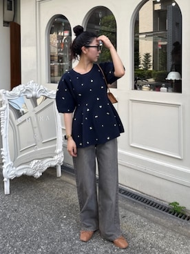 「花柄トップス」｜titivateさん（レディース・157cm）の夏コーディネート