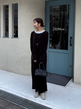 「titivate（ティティベイト）のアイテム（ワンピース/ドレス）」を使った、titivateさん（レディース・157cm）の冬コーディネート