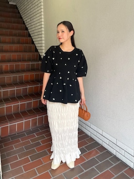 「titivate（ティティベイト）のアイテム（ニット/セーター）」を使った、titivateさん（レディース・158cm）の秋コーディネート