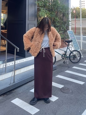 「プードルファーコート」｜titivateさん（レディース・158cm）の冬コーディネート