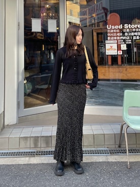 「titivate（ティティベイト）のアイテム（カーディガン/ボレロ）」を使った、titivateさん（レディース・167cm）の冬コーディネート