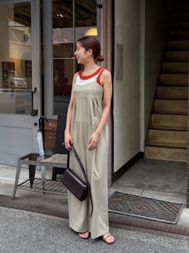「titivate（ティティベイト）のアイテム（オールインワン・サロペット）」を使った、titivateさん（レディース・157cm）の夏コーディネート