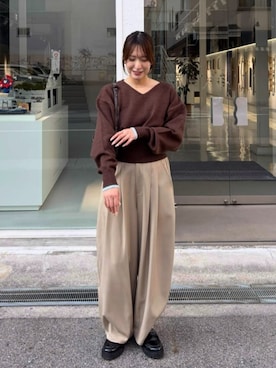 「titivate（ティティベイト）のアイテム（ニット/セーター）」を使った、titivateさん（レディース・163cm）の秋コーディネート