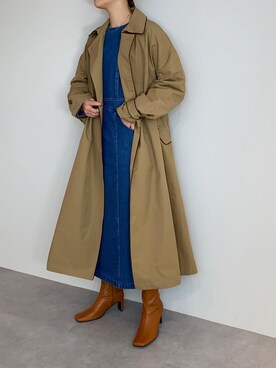 「titivate（ティティベイト）のアイテム（ステンカラーコート）」を使った、titivateさん（レディース・164cm）の冬コーディネート