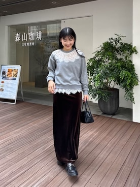 「titivate（ティティベイト）のアイテム（スカート）」を使った、titivateさん（レディース・157cm）の秋コーディネート