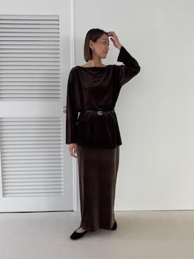 「アイテム（バレエシューズ、ブラウン系）」を使った、titivateさん（レディース・166cm）の秋コーディネート