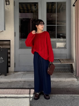 「titivate（ティティベイト）のアイテム（ニット/セーター）」を使った、titivateさん（レディース・157cm）の秋コーディネート