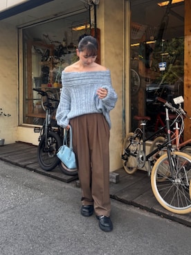 「titivate（ティティベイト）のアイテム（ニット/セーター）」を使った、titivateさん（レディース・160cm）の秋コーディネート