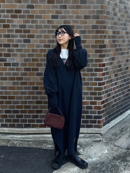 セール】ウェーブネックニットワンピース（ワンピース）｜titivate