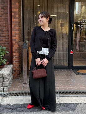 「titivate（ティティベイト）のアイテム（カーディガン/ボレロ）」を使った、titivateさん（レディース・162cm）の冬コーディネート