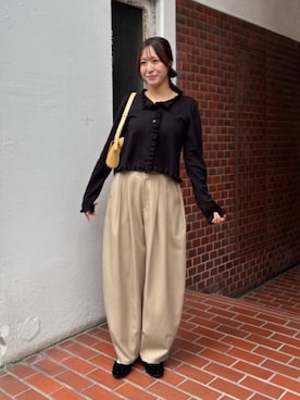 「titivate（ティティベイト）のアイテム（カーディガン/ボレロ）」を使った、titivateさん（レディース・163cm）の冬コーディネート