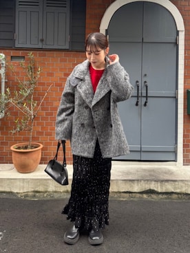 「スカートコーデ」｜「アイテム（ダウンジャケット/コート）」を使った、titivateさん（レディース・162cm）の秋コーディネート