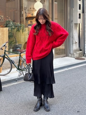 「titivate（ティティベイト）のアイテム（ニット/セーター）」を使った、titivateさん（レディース・163cm）の秋コーディネート