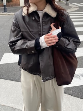 「titivate（ティティベイト）のアイテム（ブルゾン）」を使った、titivateさん（レディース・167cm）の冬コーディネート