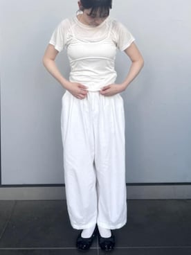 「オールホワイトコーデ」｜titivateさん（レディース・162cm）の夏コーディネート