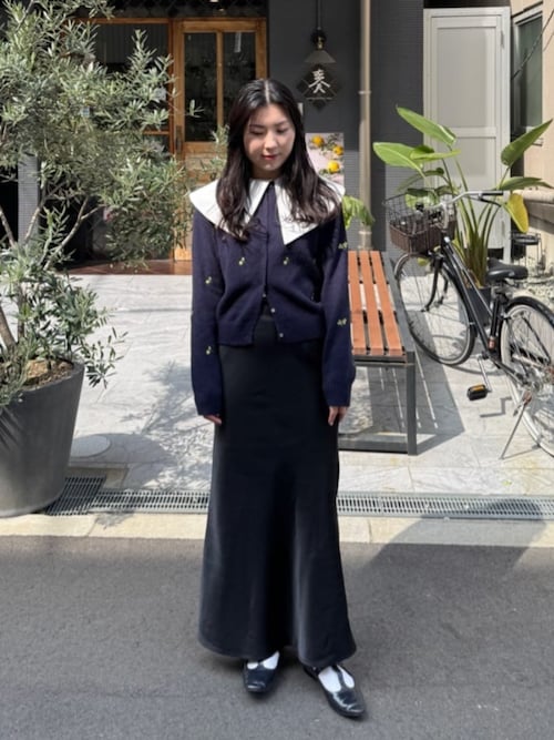 アルパカタッチフラワー刺繍カーディガン（カーディガン/ボレロ